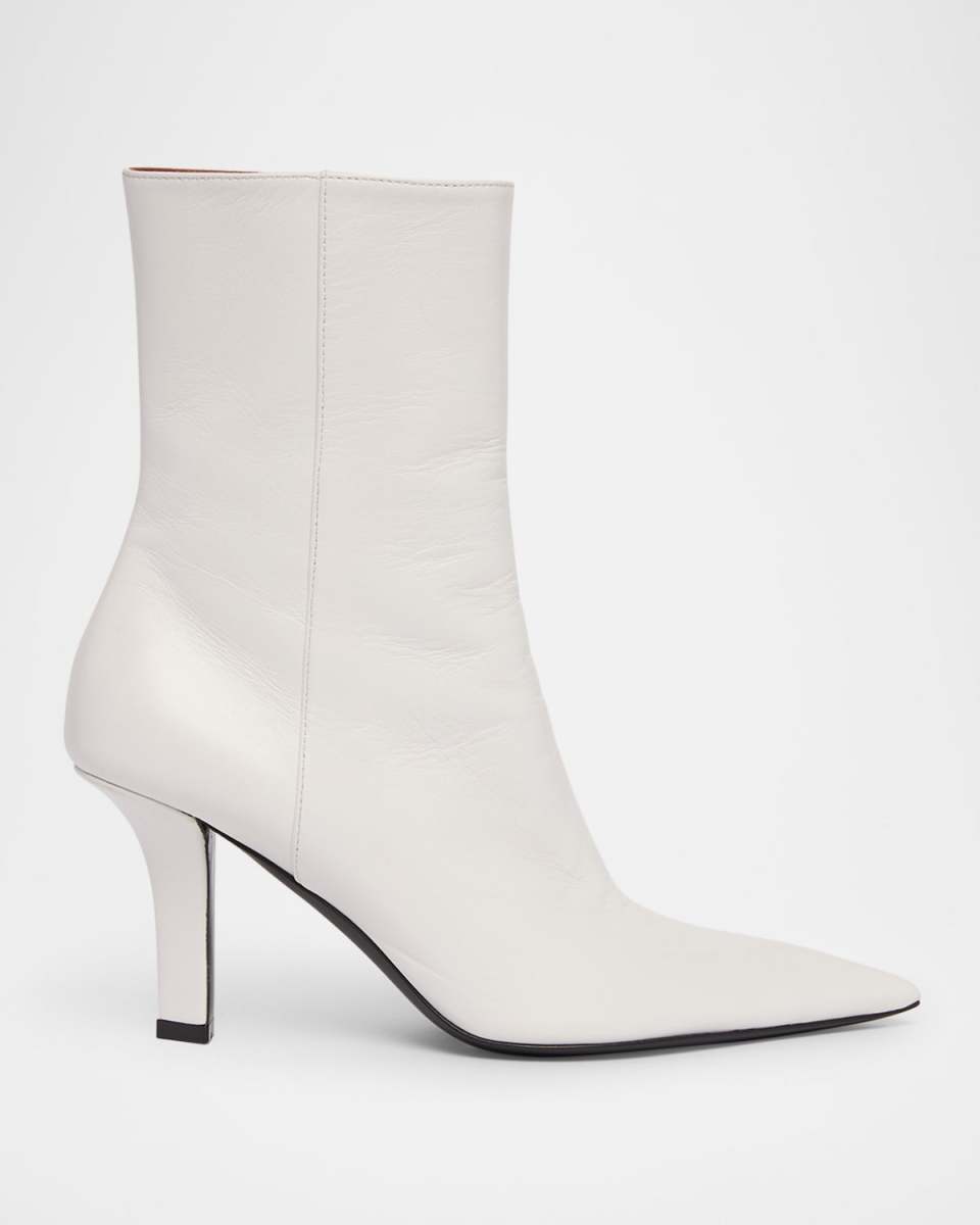 Christine Leather Zip Ankle Booties